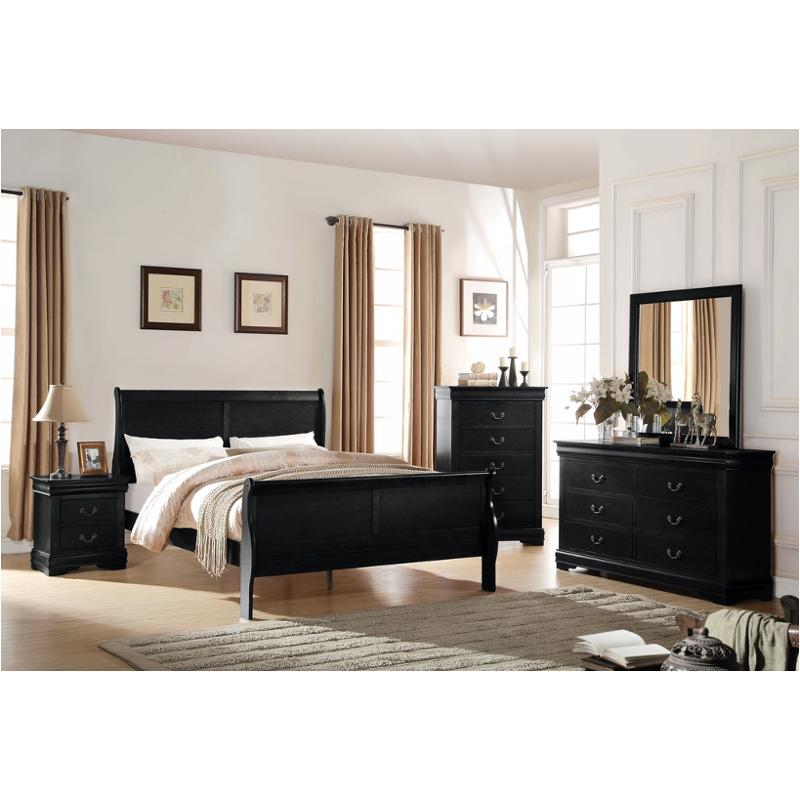 23727ek Acme Furniture Louis Philippe - Black Bedroom Furniture Bed