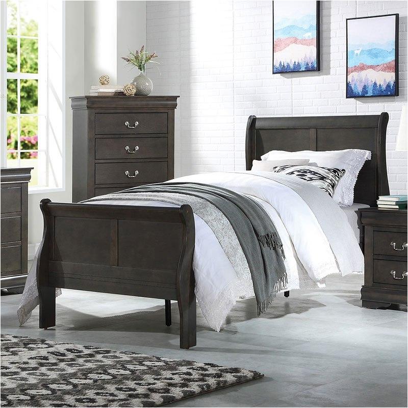 26800t Acme Furniture Louis Philippe - Dark Gray Bedroom Furniture Bed