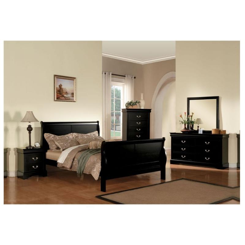 19497ek Acme Furniture Louis Philippe Iii - Black Bedroom Furniture Bed