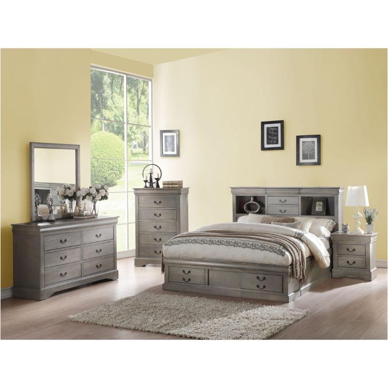 24357ek Acme Furniture Louis Philippe Iii - Gray Bedroom Furniture Bed