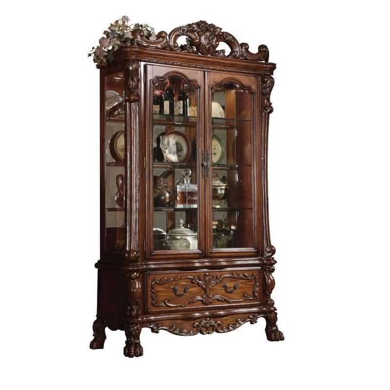 12158 Acme Furniture Dresden - Cherry Oak Dining Room Furniture Curio