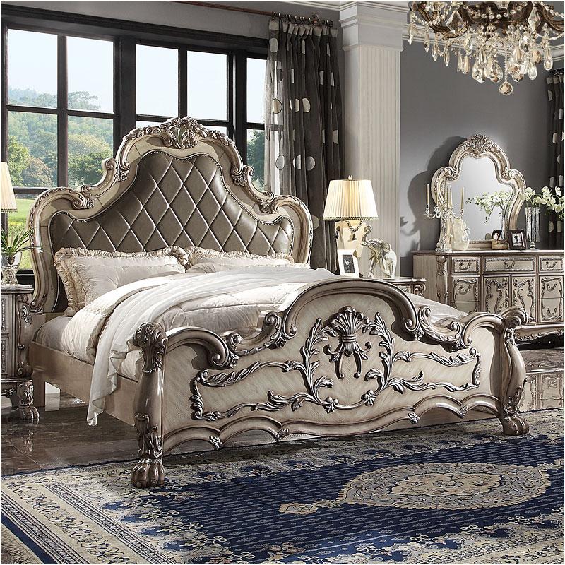 28164ck Acme Furniture Dresden - Vintage Bone White Bedroom Furniture Bed