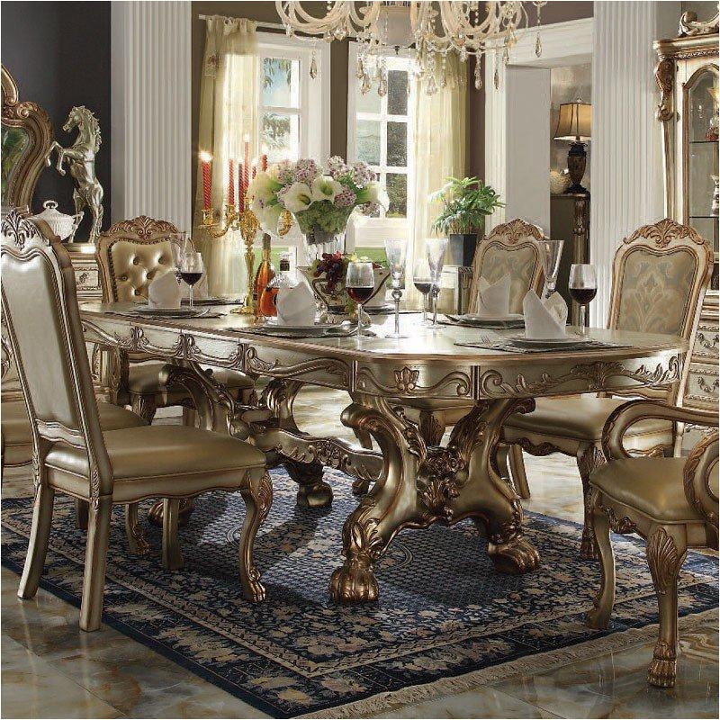 63150 Acme Furniture Dresden - Gold Patina Dining Room Furniture Dining Table