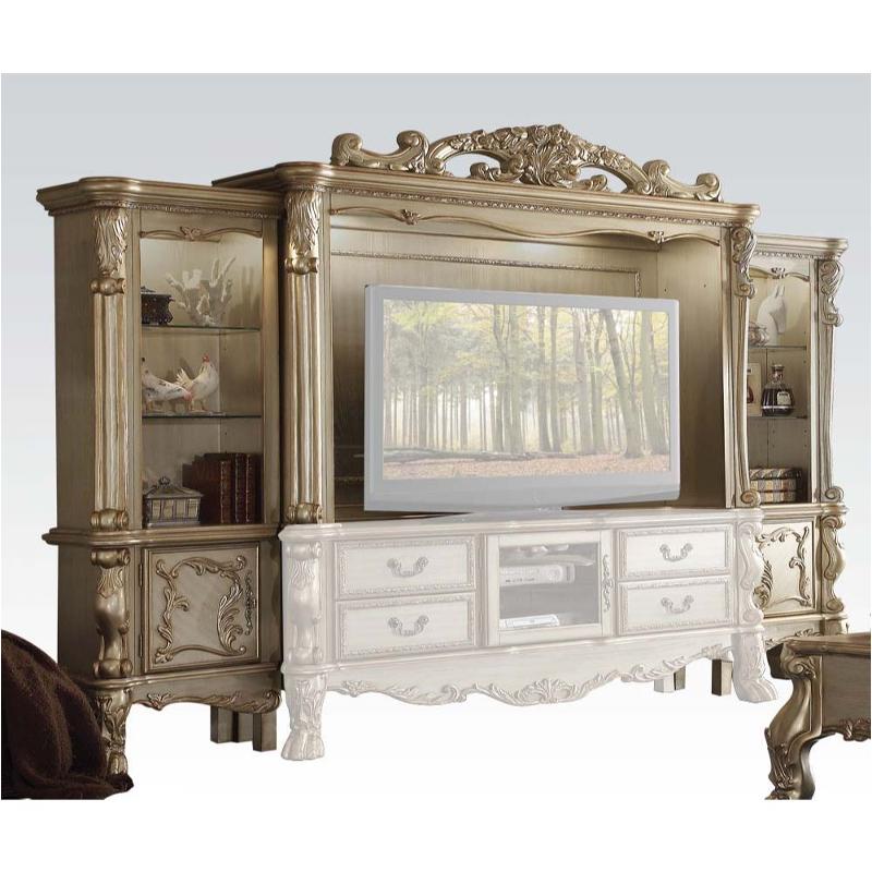 91330lp Acme Furniture Dresden - Gold Patina Home Entertainment Furniture Entertainment Center