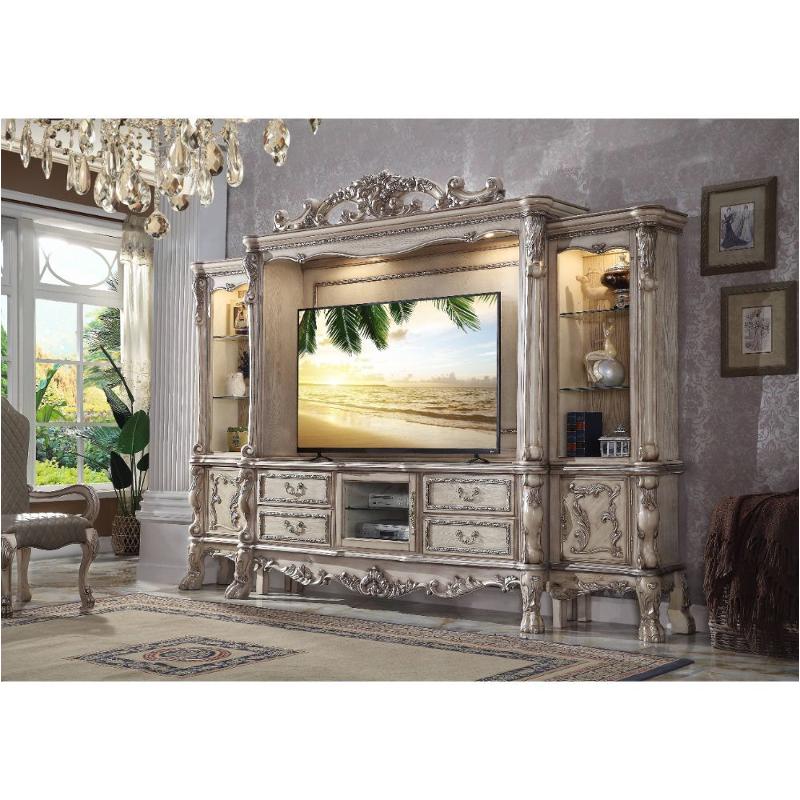 91470lp Acme Furniture Dresden - Vintage Bone White Home Entertainment Furniture Entertainment Center