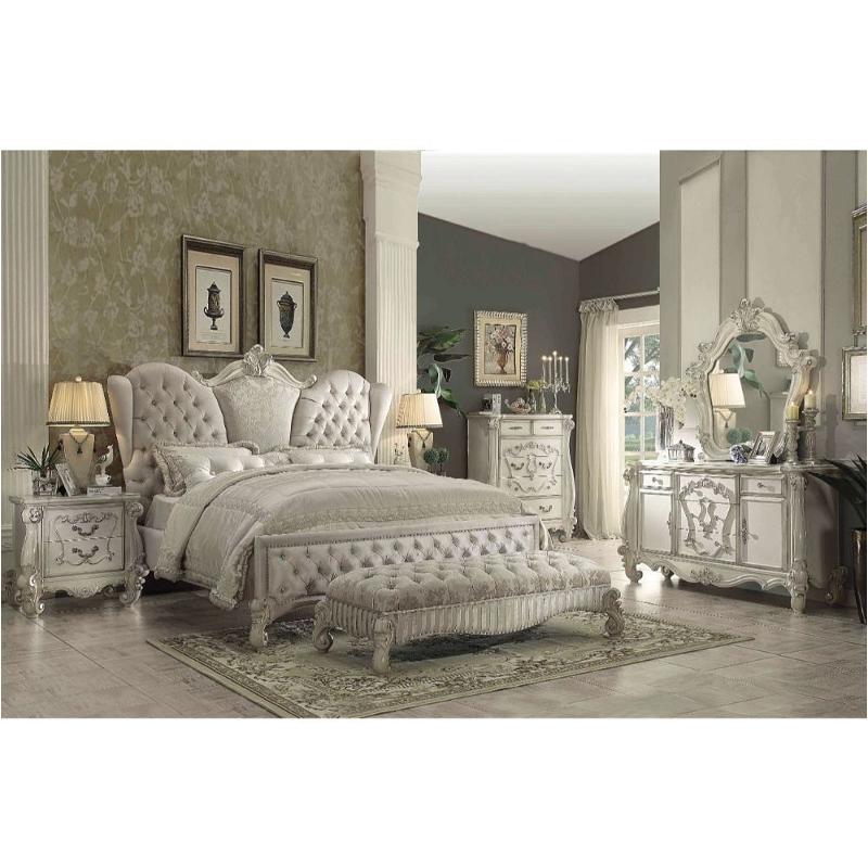 21124ck Acme Furniture Versailles - Bone White Bedroom Furniture Bed