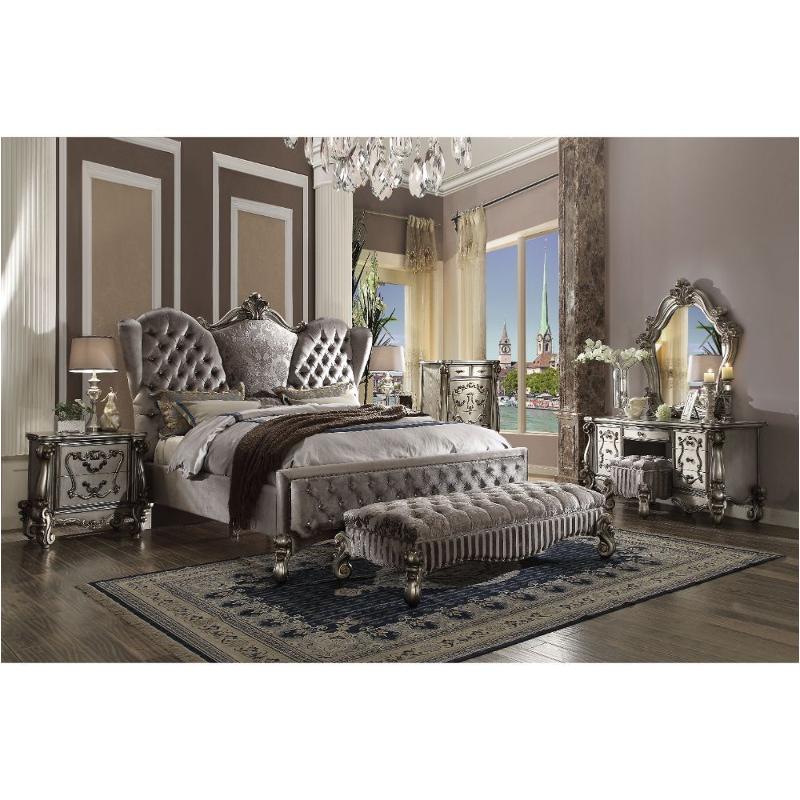 26814ck Acme Furniture Versailles - Antique Platinum Bedroom Furniture Bed