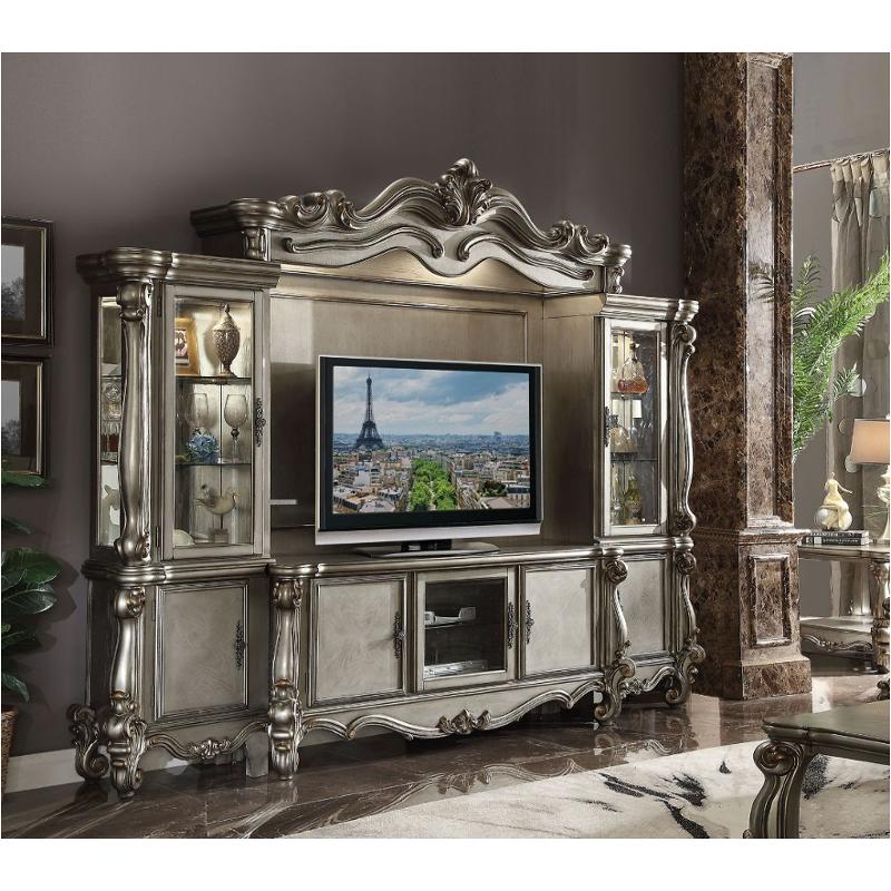 91820 Acme Furniture Versailles - Antique Platinum Home Entertainment Furniture Entertainment Center