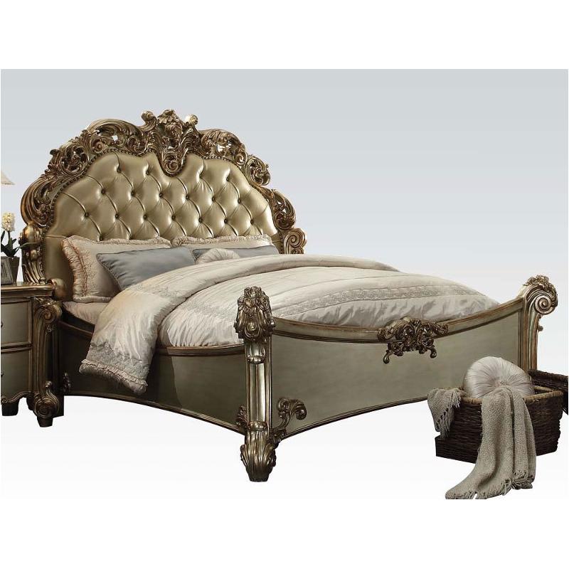 22997ek Acme Furniture Vendome - Gold Patina Bedroom Furniture Bed