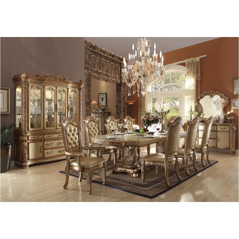 63000 Acme Furniture Vendome - Gold Patina Dining Room Furniture Dining Table