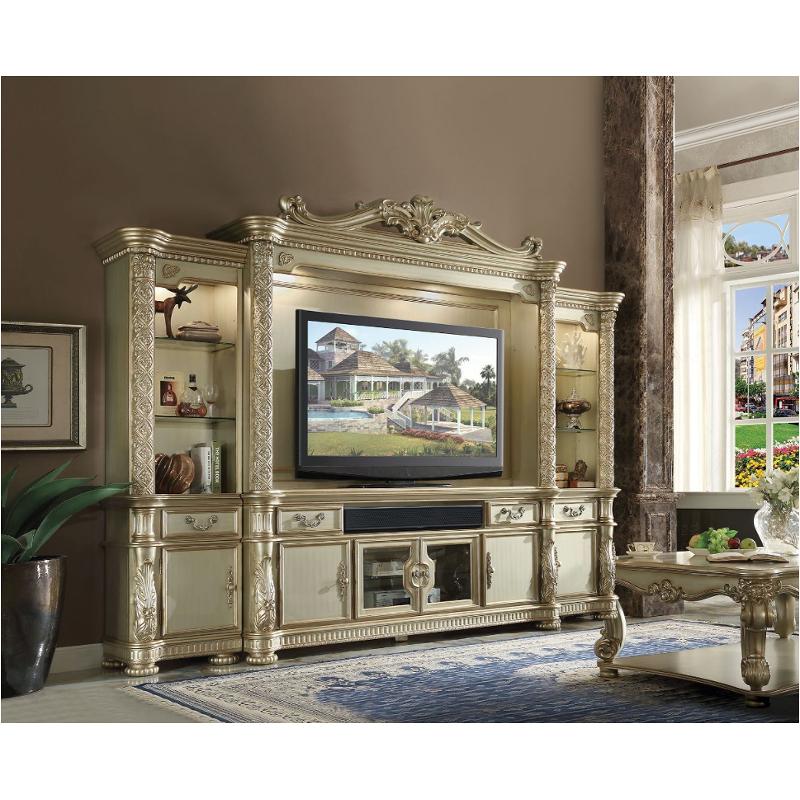 91311rp Acme Furniture Vendome Ii - Bone/gold Patina Home Entertainment Furniture Entertainment Center