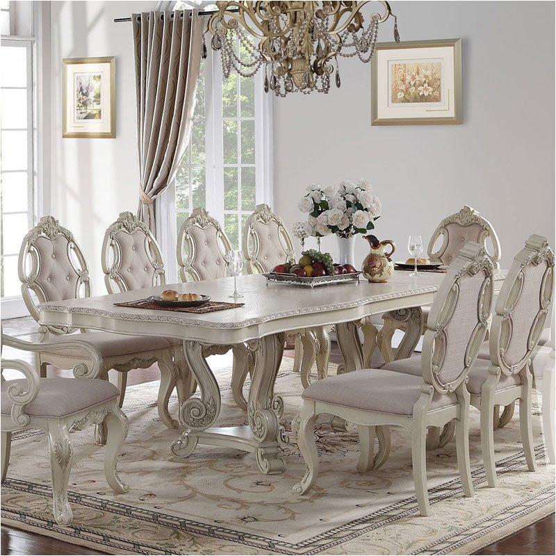 61280 Acme Furniture Ragenardus - Antique White Dining Room Furniture Dining Table