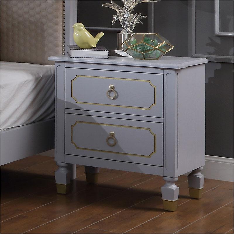 28863 Acme Furniture House Marchese - Pearl Gray Bedroom Furniture Nightstand