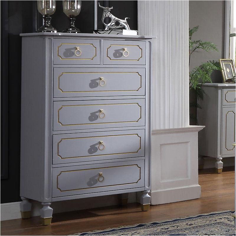 28866 Acme Furniture House Marchese - Pearl Gray Bedroom Furniture Chest