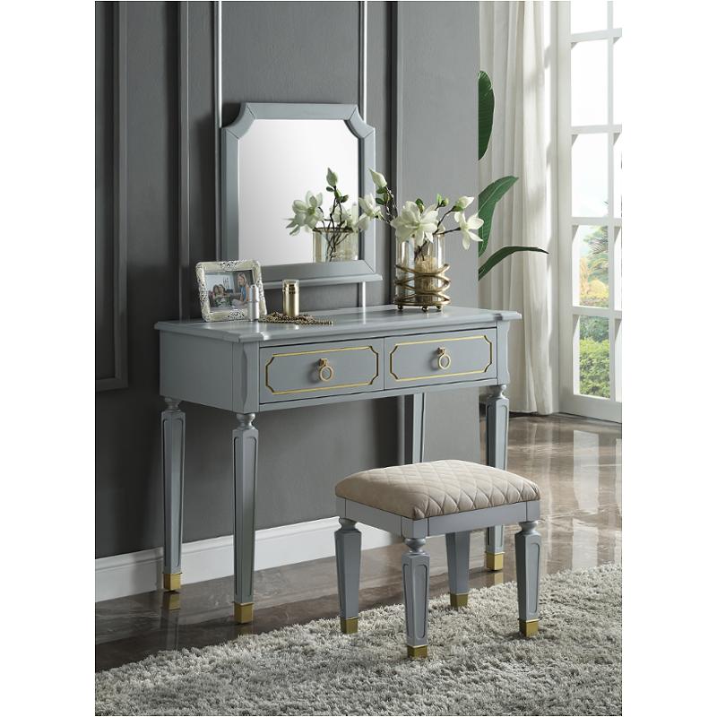 28868 Acme Furniture House Marchese - Pearl Gray Bedroom Furniture Vanitie