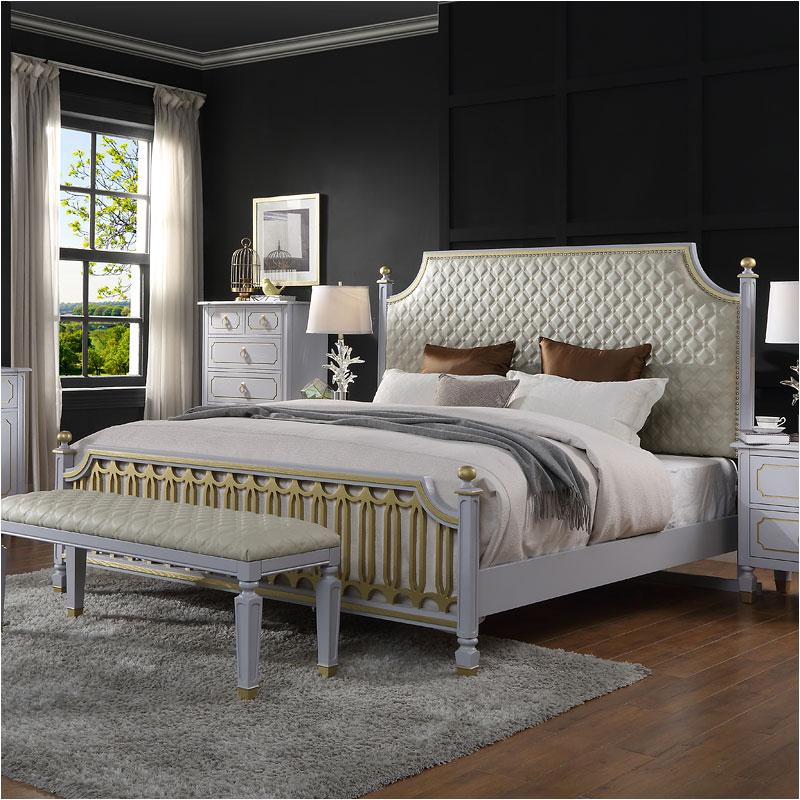 28890q Acme Furniture House Marchese - Pearl Gray Bedroom Furniture Bed