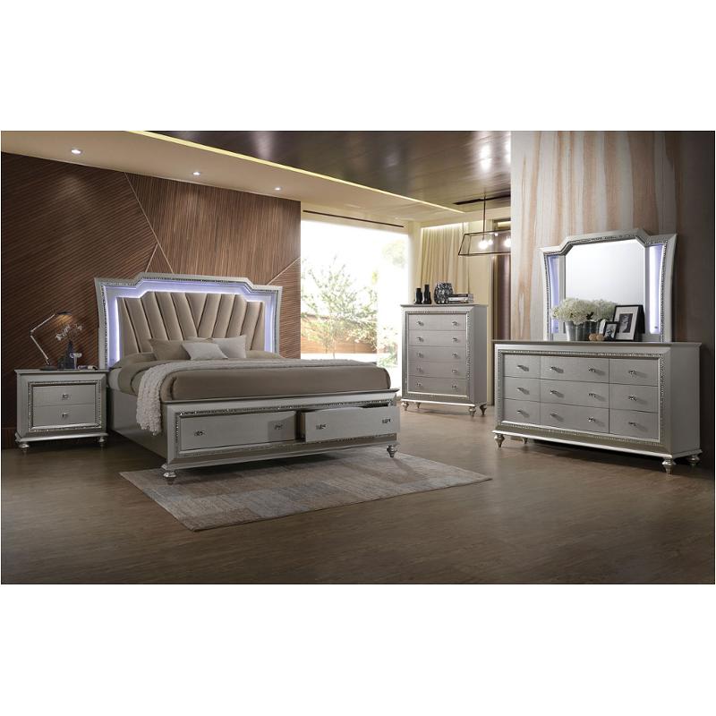 27230q-hb Acme Furniture Kaitlyn - Champagne Bedroom Furniture Bed