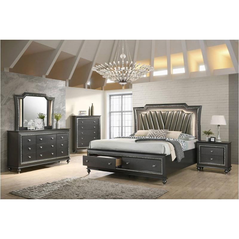 27277ek Acme Furniture Kaitlyn - Metallic Gray Bedroom Furniture Bed