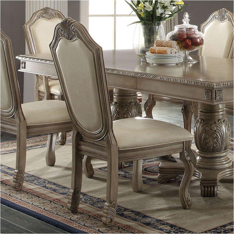 64067 Acme Furniture Chateau De Ville - Antique White Dining Room Furniture Dining Chair