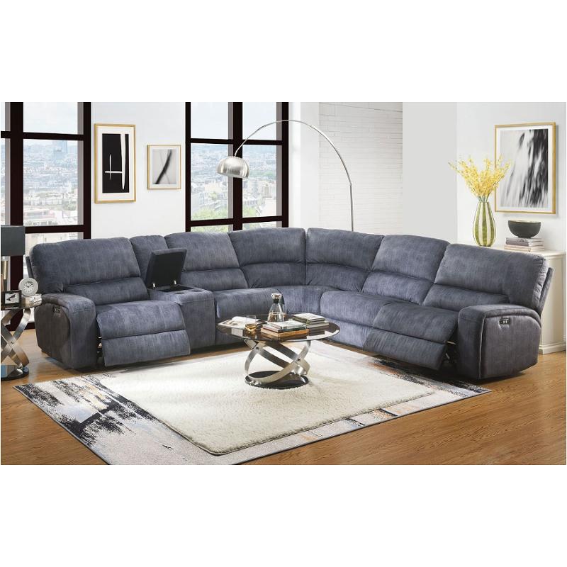 53985 Acme Furniture Saul - Slate Blue Living Room Furniture Sectional