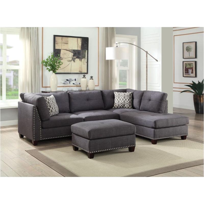 54375 Acme Furniture Laurissa - Light Charcoal Living Room Furniture Sectional