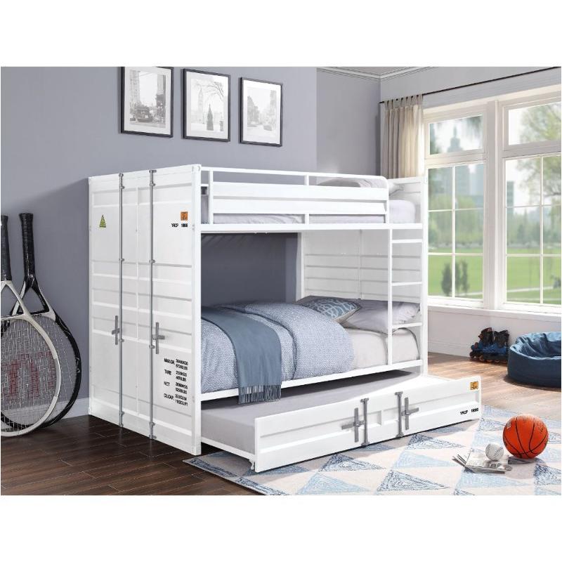 37885 Acme Furniture Cargo - White Bedroom Furniture Bed