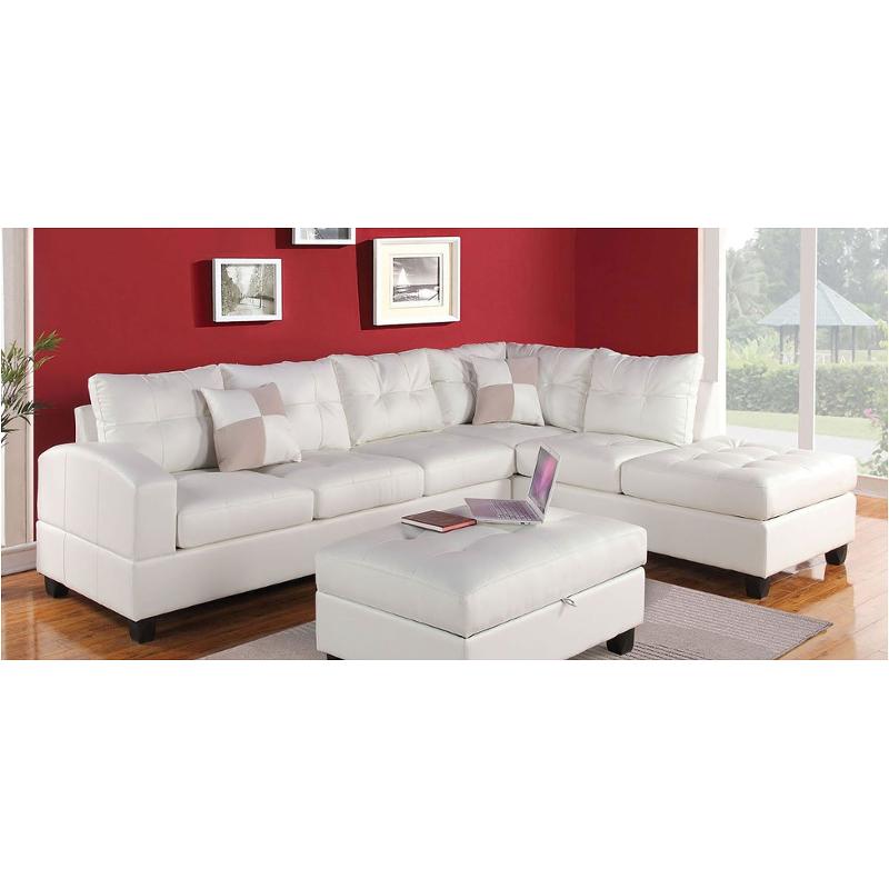 51175 Acme Furniture Kiva - White Living Room Furniture Sectional