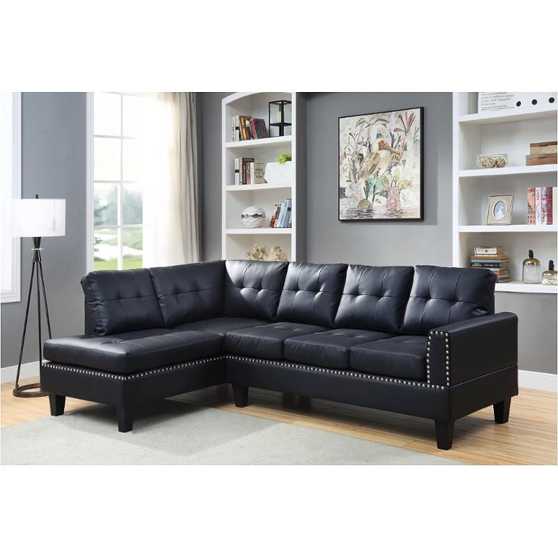 56465 Acme Furniture Jeimmur - Black Living Room Furniture Sectional