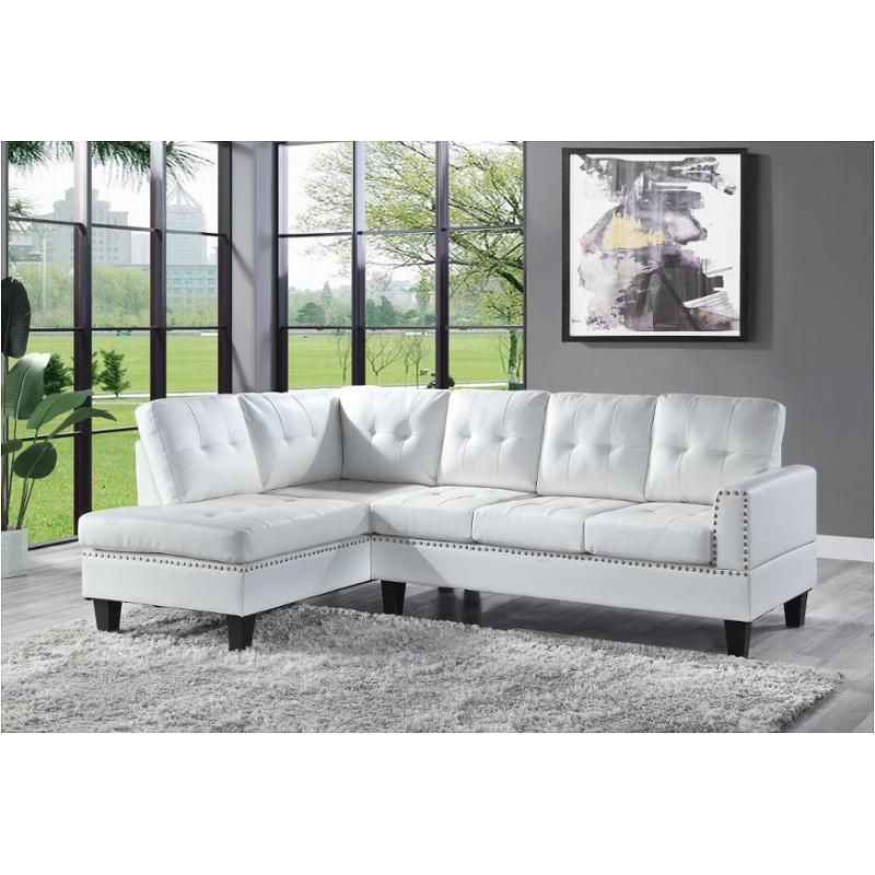 56470 Acme Furniture Jeimmur - White Living Room Furniture Sectional