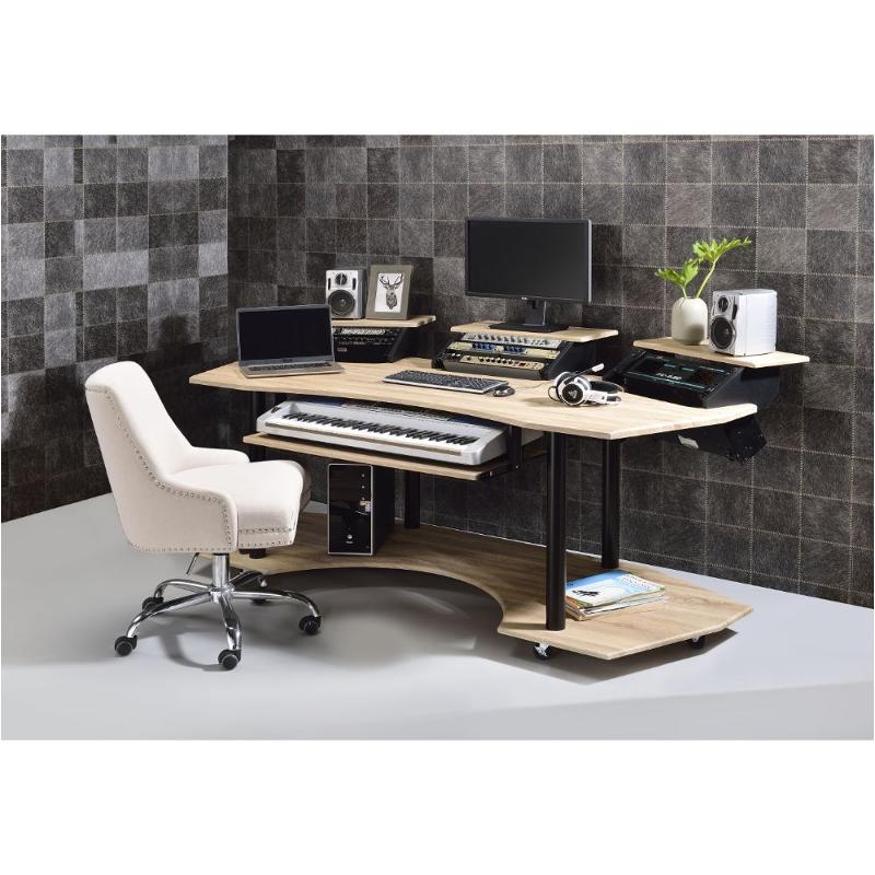 92897 Acme Furniture Eleazar - Natural Oak Home Office Furniture Desk