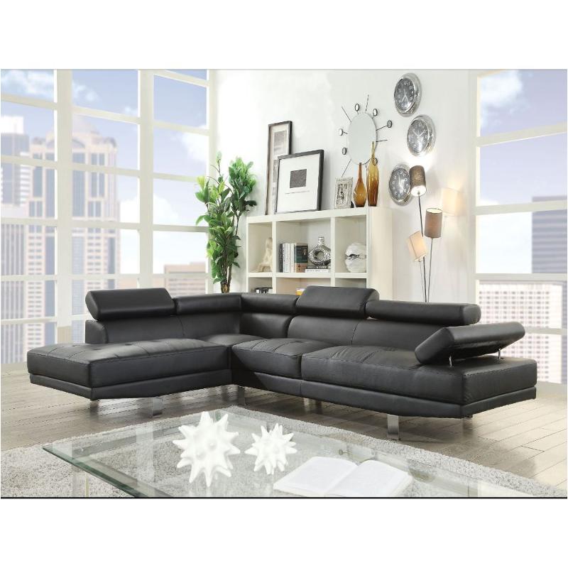 52650 Acme Furniture Connor - Black Living Room Furniture Sectional