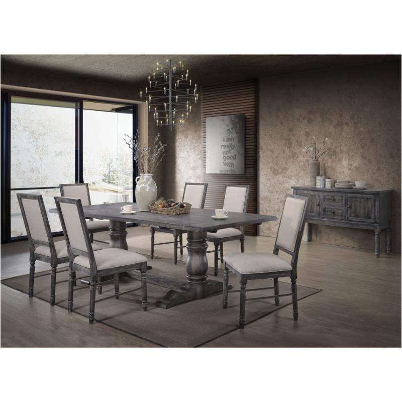 66180 Acme Furniture Leventis - Gray Dining Room Furniture Dining Table