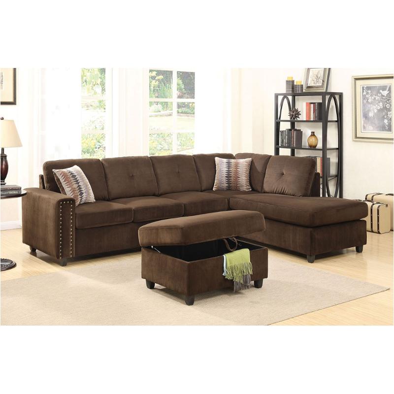 52700 Acme Furniture Belville - Chocolate Living Room Furniture Sectional