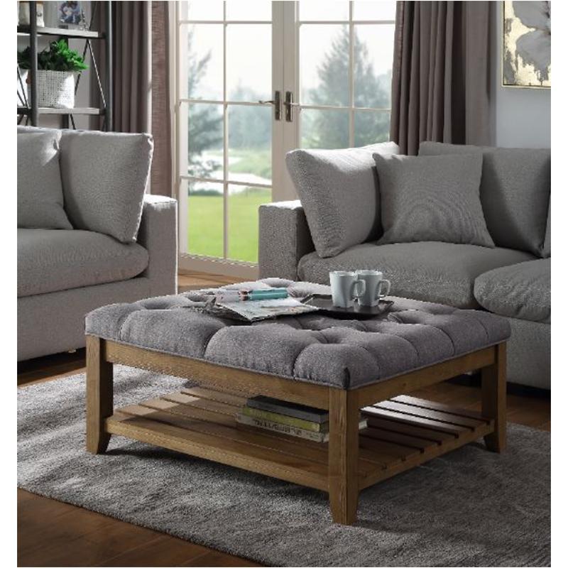 96558 Acme Furniture Aizen - Oak Living Room Furniture Ottoman