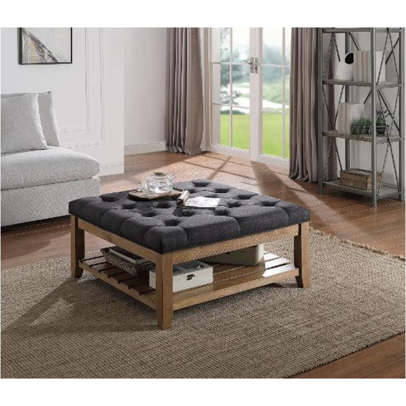 96560 Acme Furniture Aizen - Oak Living Room Furniture Ottoman