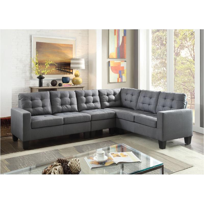 52760 Acme Furniture Earsom - Gray Living Room Furniture Sectional