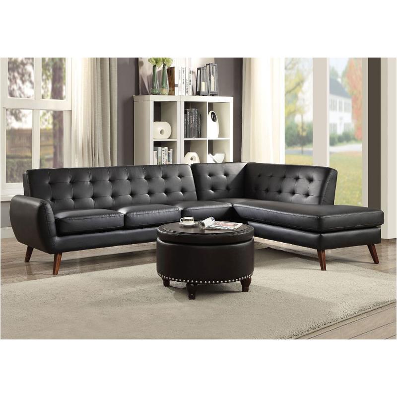 53040 Acme Furniture Essick Ii - Black Living Room Furniture Sectional