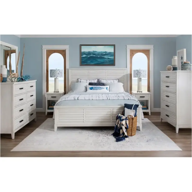 1313-4106k Legacy Classic Furniture Edgewater - Sand Dollar White Bedroom Furniture Bed