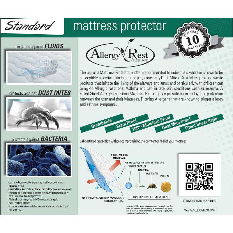 Mp-terry-f Allergy Rest Standard Mattress Protector