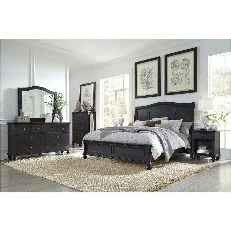 I07-404-blk Aspen Home Furniture Oxford Bedroom Furniture Bed