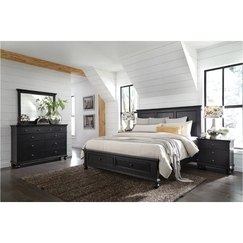 I07-415-blk-ck-st Aspen Home Furniture Oxford Bedroom Furniture Bed