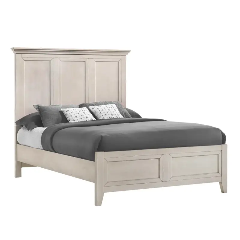 Sm-br-4325f-rwh Intercon Furniture San Mateo - Rustic White Bedroom Furniture Bed