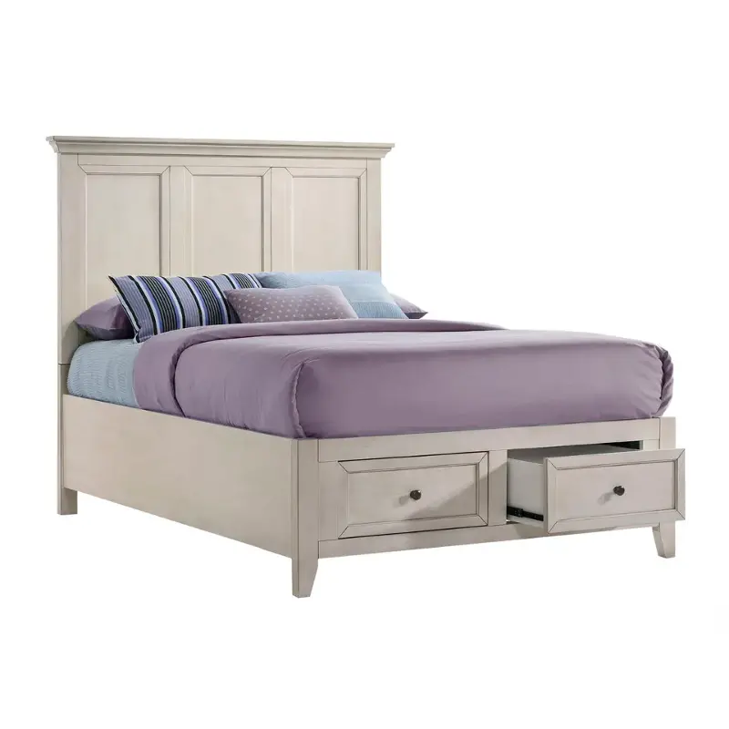 Sm-br-4325fs-rwh Intercon Furniture San Mateo - Rustic White Bedroom Furniture Bed