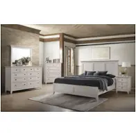 Sm-br-8865k-rwh Intercon Furniture San Mateo - Rustic White Bedroom Furniture Bed