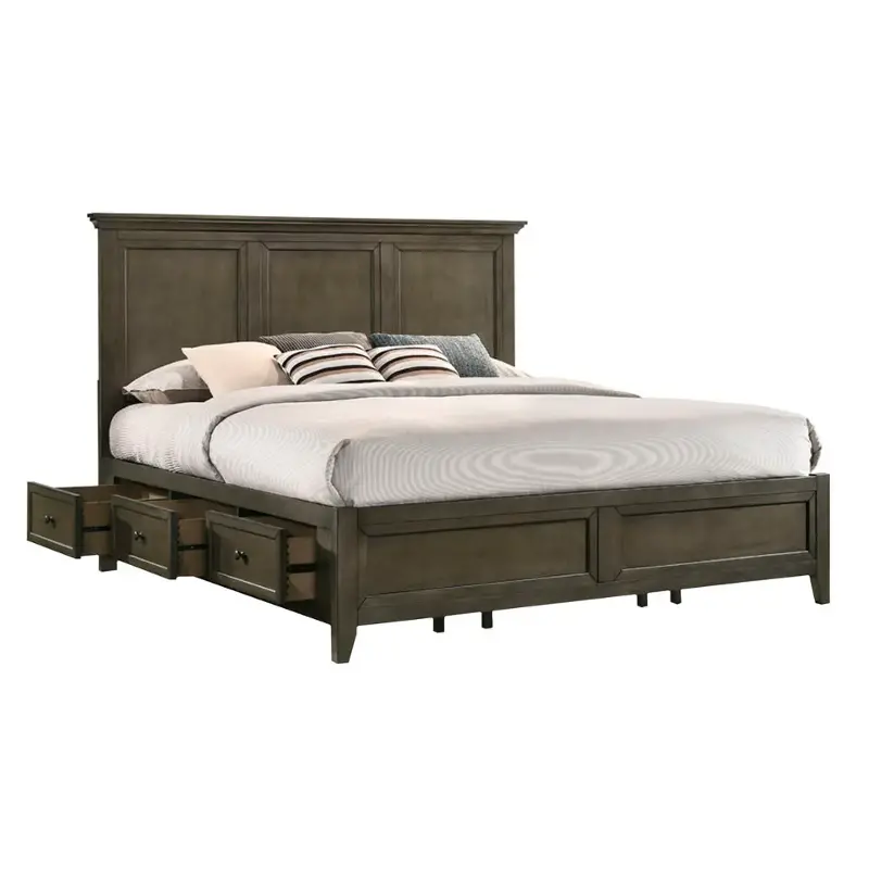 Sm-br-8865ks-gry Intercon Furniture San Mateo - Gray Bedroom Furniture Bed