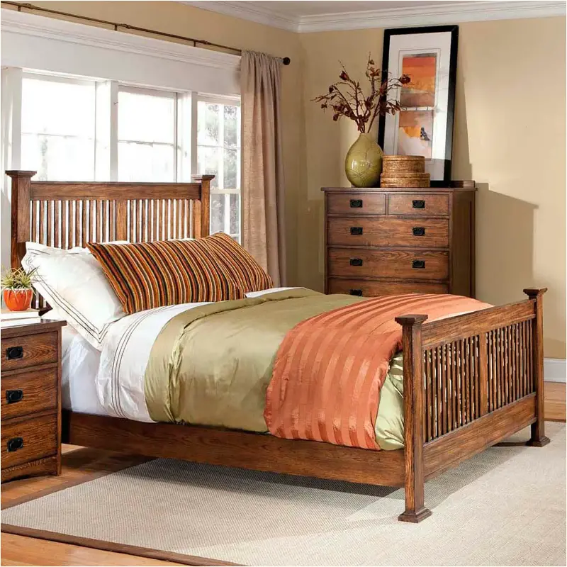 Op-br-5825k-mis Intercon Furniture Oak Park - Mission Bedroom Furniture Bed