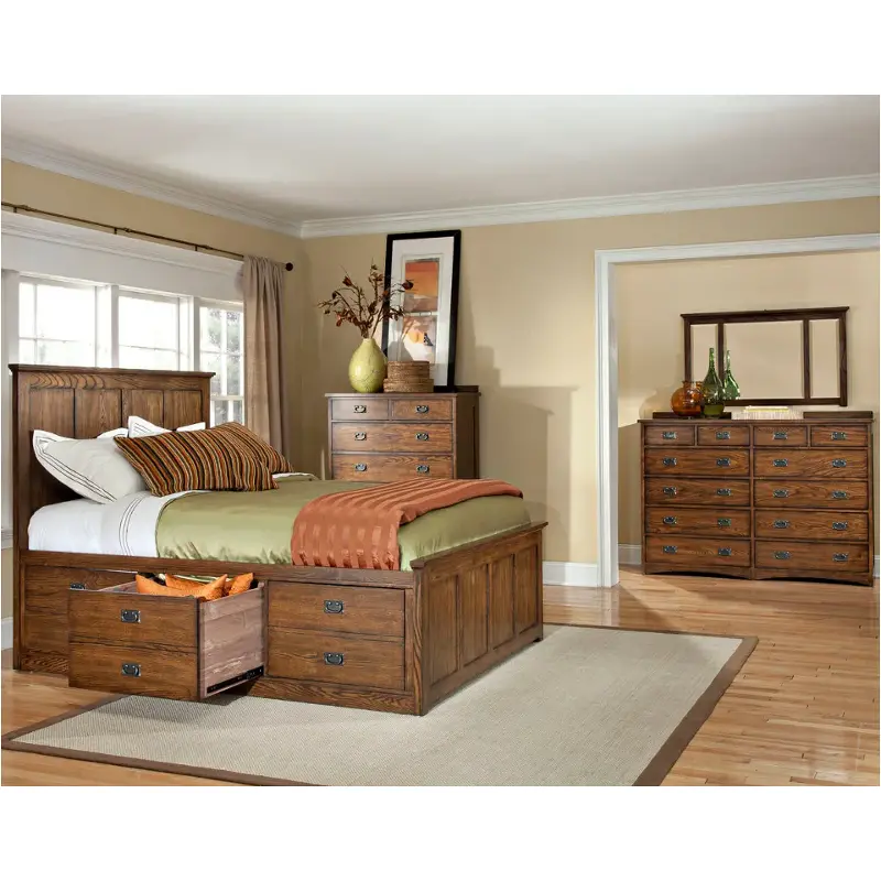 Op-br-5853cs-mis Intercon Furniture Oak Park - Mission Bedroom Furniture Bed