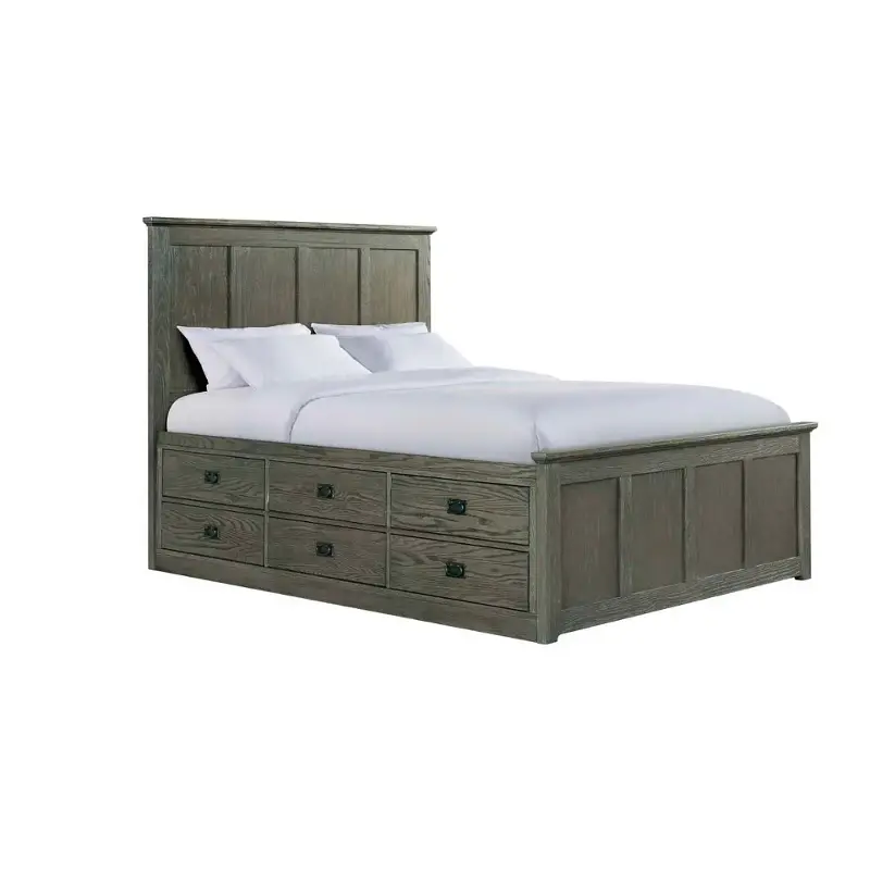 Op-br-5856qs-pew Intercon Furniture Oak Park - Pewter Bedroom Furniture Bed