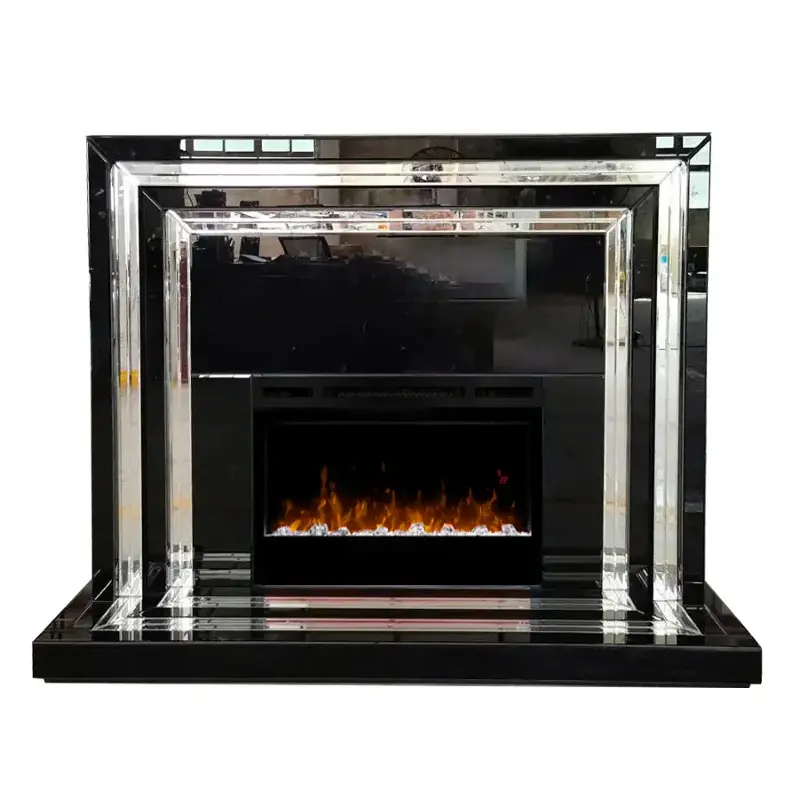 Fm2060-56-blk Cnc Industrial Home Entertainment Furniture Fireplace