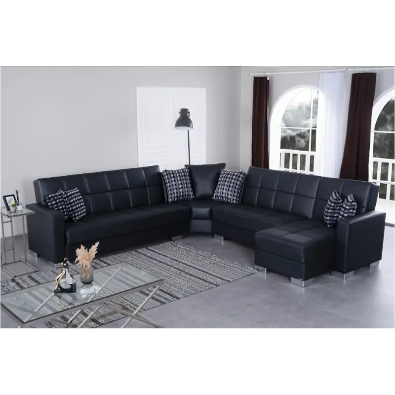 Sectional - Black Pu